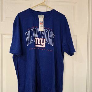 New York Giants Men's NFL Team Apparel Brand T-Shirt Cotton Blue Size 2XL NWT‎